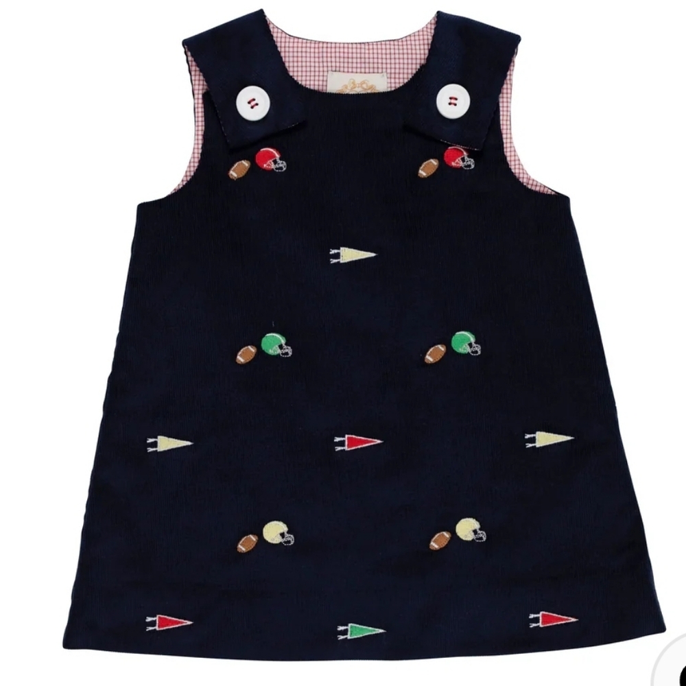 NWT The Beaufort Bonnet Company Critter Juliet Jumper Dress Football Cheer Sz5T